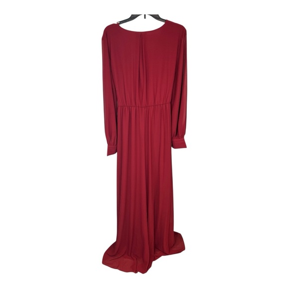 BALTIC BORN Burgundy Lydia Tie Waist Maxi Dress Flowy Romantic Size XL - Picture 9 of 13